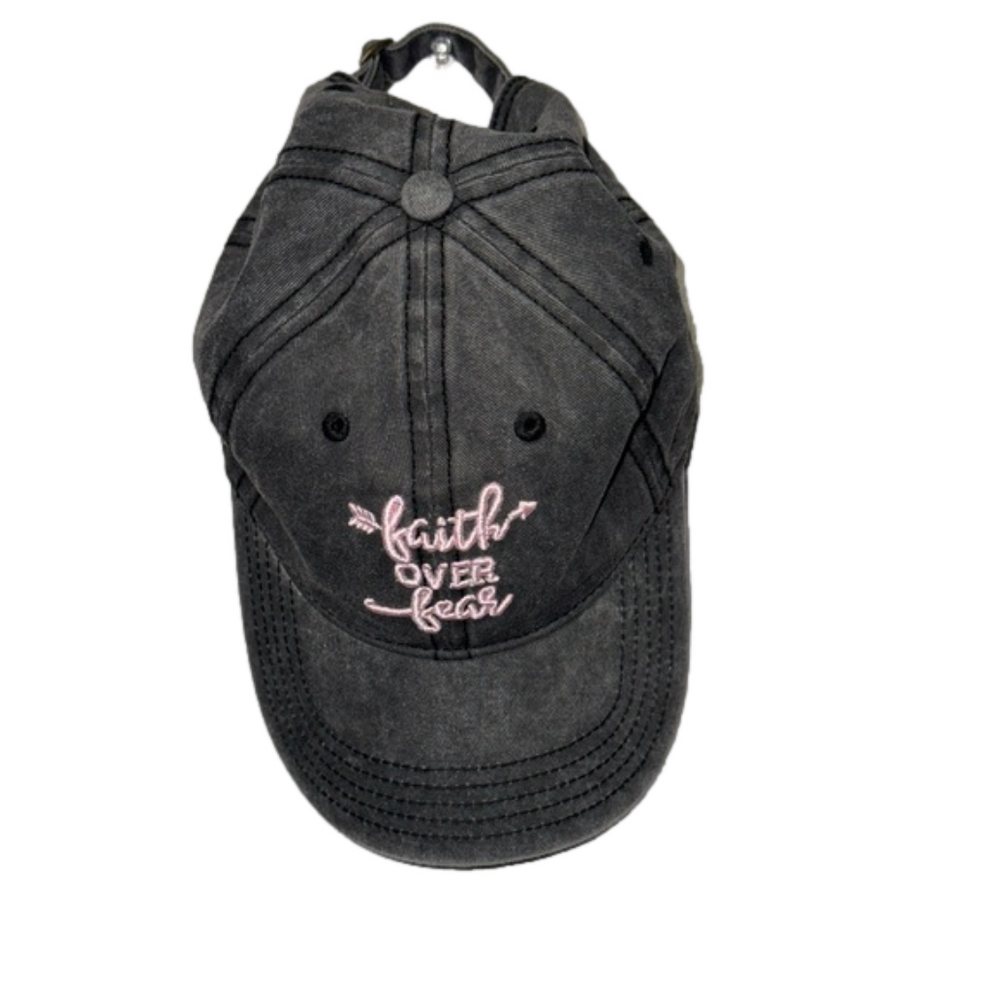 Faith over Fear, Home Free SnapBack Hat, Black & Pink, Camouflage inside rim